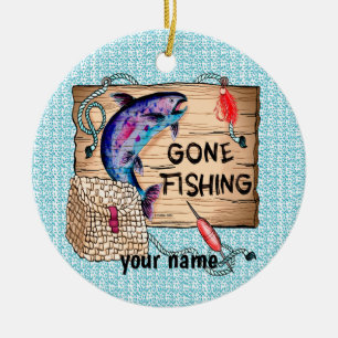 Gone Fishing nom personnalisé ornement