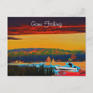 Gone Fishing Postcard Postkarte
