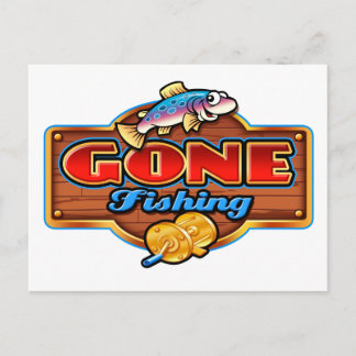 GONE FISHING POSTKARTE