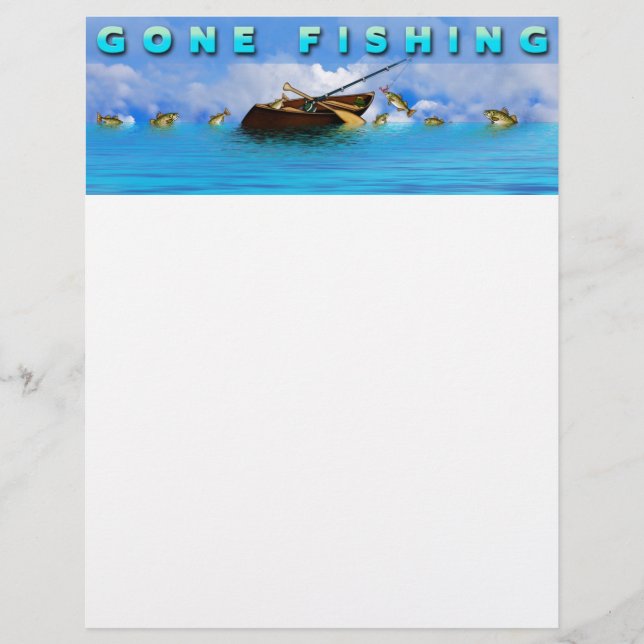 Gone Fishing Stationery/Flyer (Vorderseite)
