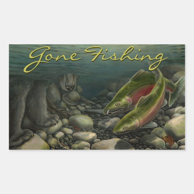 Gone Fishing Stickers Coho Lmon Art Stickers (Vorderseite)