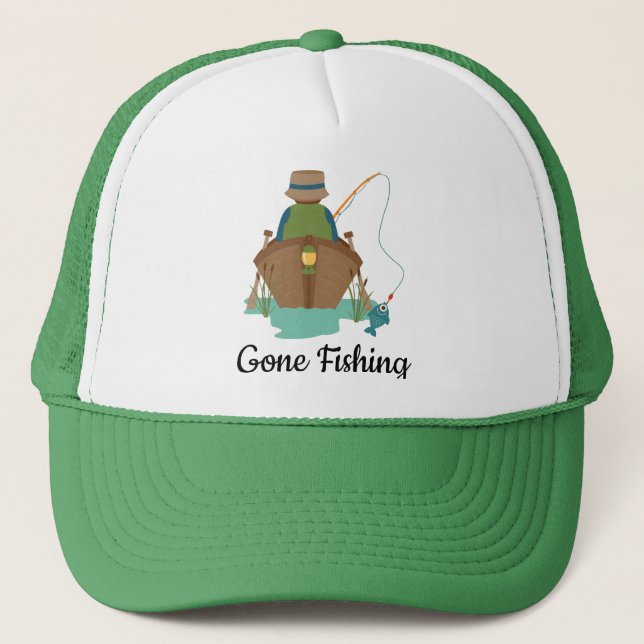 Gone Fishing Trucker Hat Truckerkappe (Vorderseite)