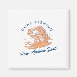Gone Fishing Trump Lustig Sportfischen Hob  Magnet