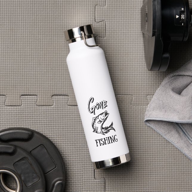 Gone Fishing Water Flasche, Vater Geschenk, Fische Trinkflasche (Fitnessstudio)