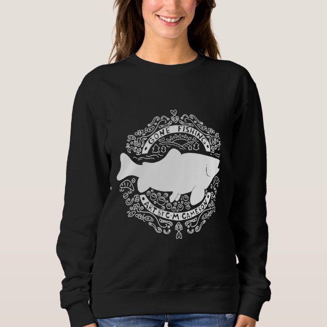 Gone Fishing White Sweatshirt (Vorderseite)