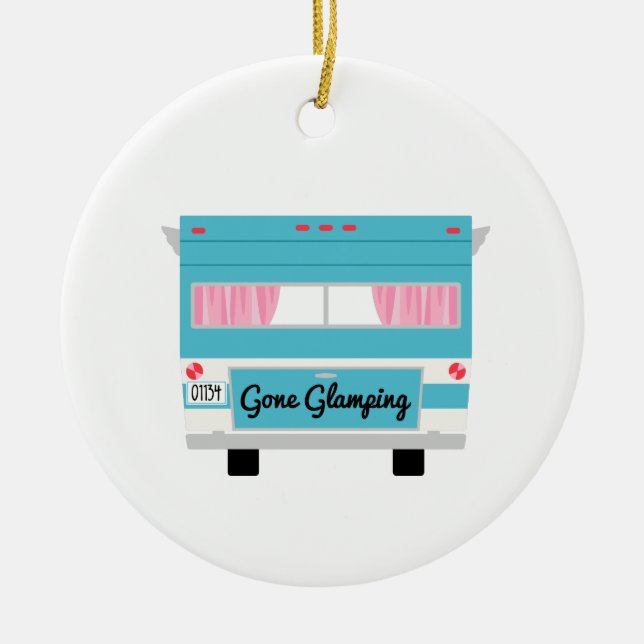 Gone Glamping Keramik Ornament (Vorne)