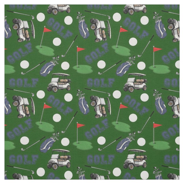 Gone Golfing on Hunter Green Stoff (Muster)