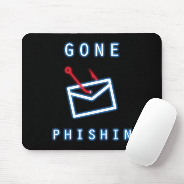 Gone Phishin' - Rot und Blau Mousepad (Mit Mouse)