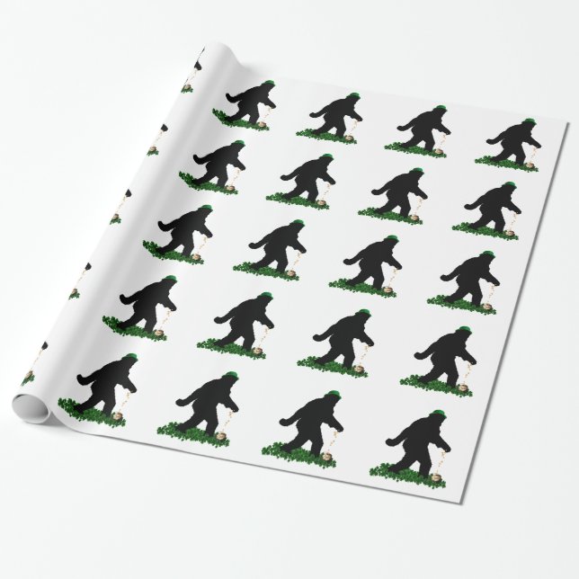 Gone Squatchin' am St. Patrick's Day Geschenkpapier (Ungerollt)