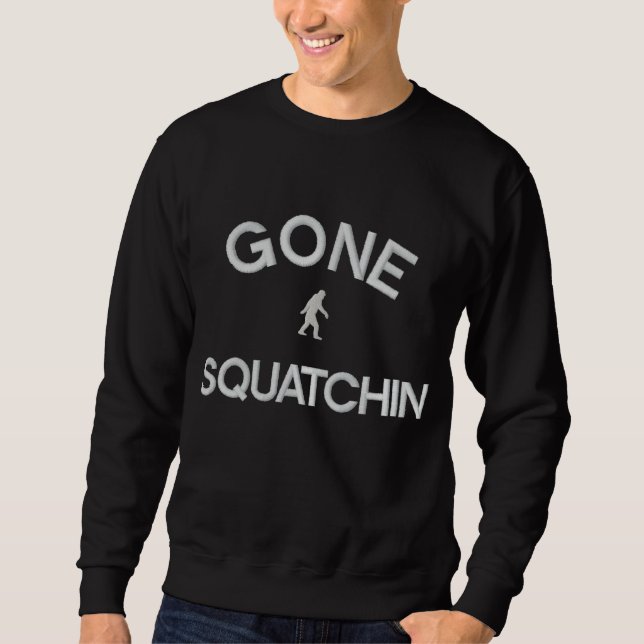 Gone Squatchin besticktes Logo Sweatshirt (Vorderseite)