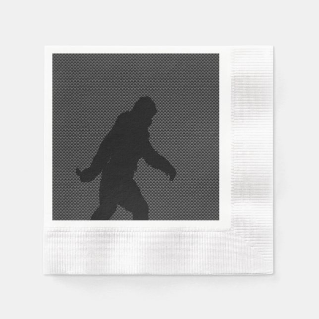 Gone Squatchin Bigfoot Carbon Fibre Print Serviette (Vorderseite)