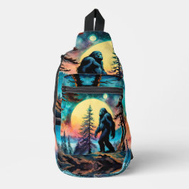 Gone Squatchin' farbenfrohe Sasquatch Landschaft A Crossbody Bag