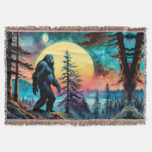 Gone Squatchin' farbenfrohe Sasquatch Landschaft Decke