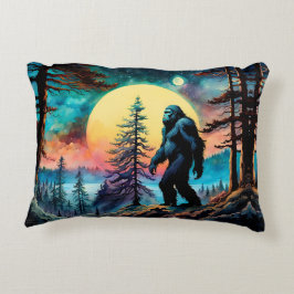 Gone Squatchin' farbenfrohe Sasquatch Landschaft Dekokissen