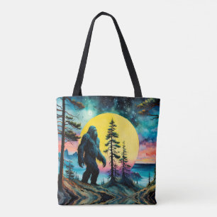 Gone Squatchin' farbenfrohe Sasquatch Landschaft Tasche