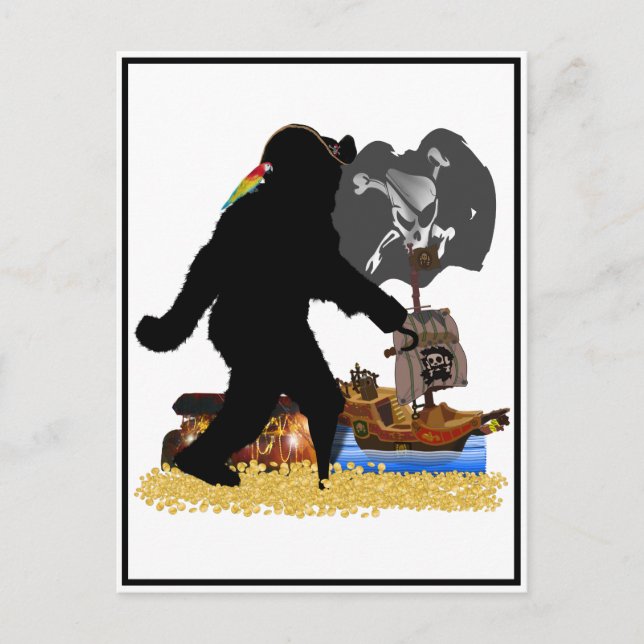 Gone Squatchin' Fer Buried Treasure Postkarte (Vorderseite)