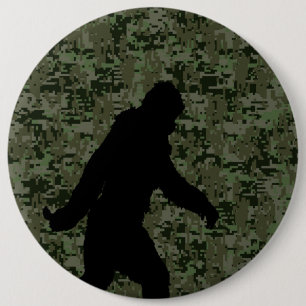 Gone Squatchin For on Olive Digital Camouflage Button