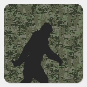 Gone Squatchin For on Olive Digital Camouflage Quadratischer Aufkleber