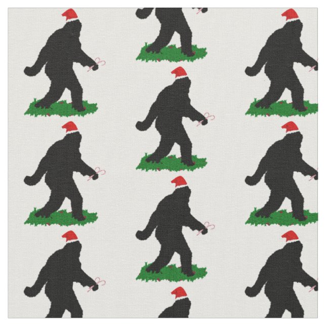 Gone Squatchin' für Weihnachten Stoff (Nahaufnahme)