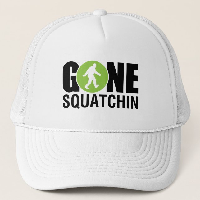 Gone Squatchin Light Green Truckerkappe (Vorderseite)
