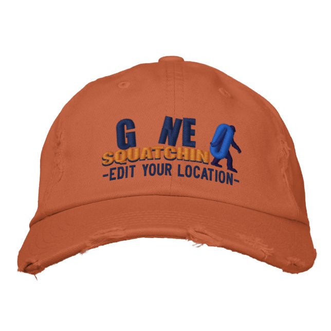 GONE SQUATCHIN Personalisieren Sie die Position Ca Bestickte Baseballkappe (Vorderseite)