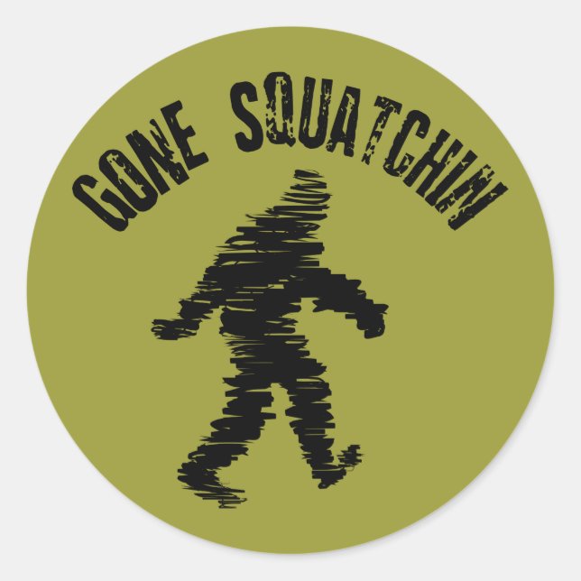 Gone Squatchin Runder Aufkleber (Vorderseite)