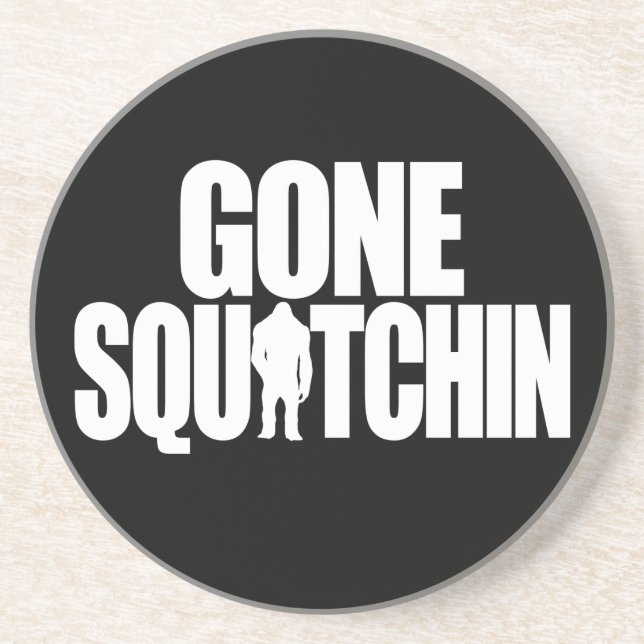 Gone Squatchin Sandstein Untersetzer (Vorne)