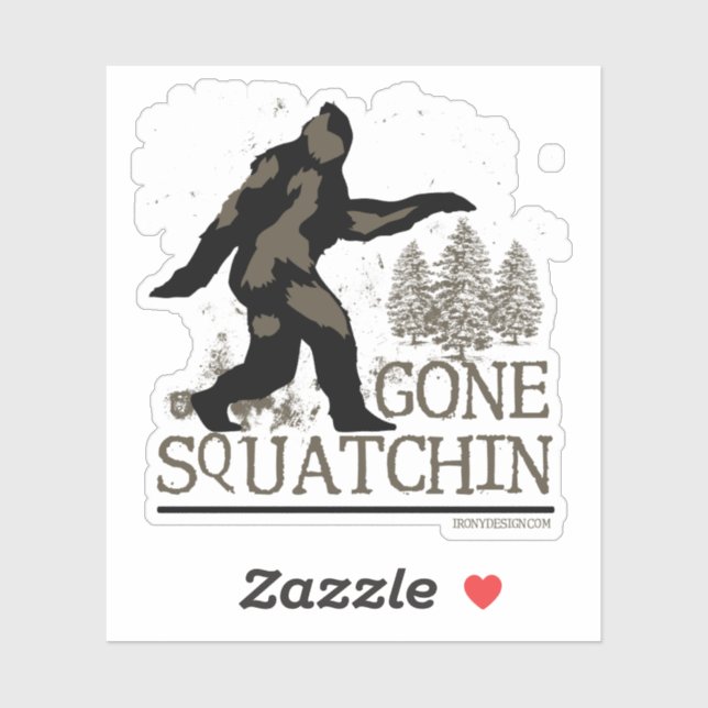 Gone Squatchin Sasquatch Bodenschnitt Aufkleber (Blatt)