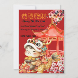 Gong Xi Fa Cai-Dragon Chinesisch Neujahr-Lunar 202 Einladung