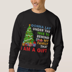 Gonna lief unter dem Baum, um meine Familie an den Sweatshirt
