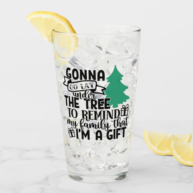 Gonna liegt unter dem Baum, weil ich ein Geschenk  Glas (Vorderseite Ice)