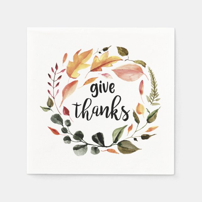 Gönnen Sie Herbstlauben mit Handschrift einen schi Serviette (Vorderseite)