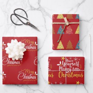 Gönnen Sie sich ein fröhliches kleines Weihnachtsf Geschenkpapier Set