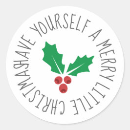 Gönnen Sie sich ein fröhliches kleines Weihnachtsf Runder Aufkleber