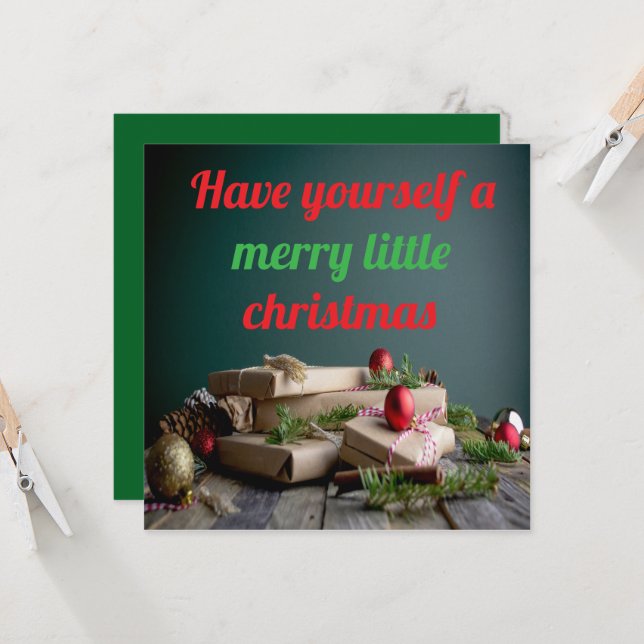 Gönnen Sie sich eine fröhliche Weihnachtskarte Einladung (Vorderseite/Rückseite Beispiel)
