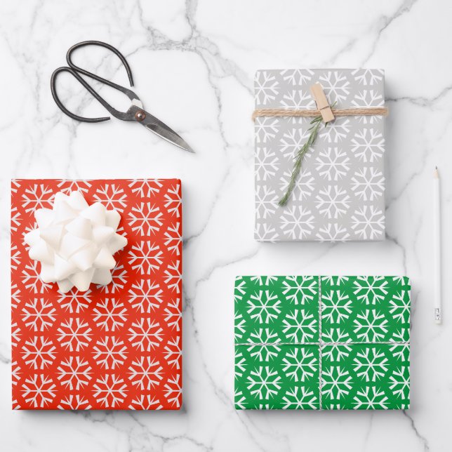 Gönnen Sie sich einen angenehmen Urlaub Snowflake Geschenkpapier Set (Vorderseite)