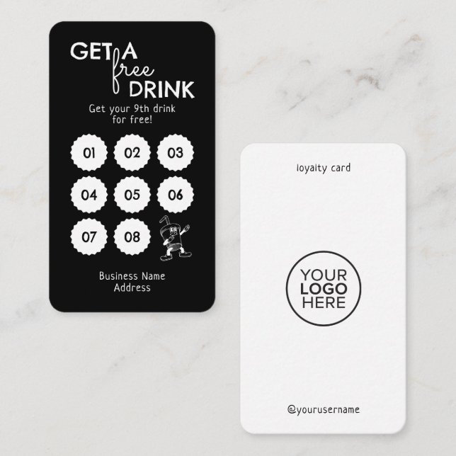 Gönnen Sie sich einen kostenfreien Drink Minimal m Treuekarte (Vorne/Hinten)