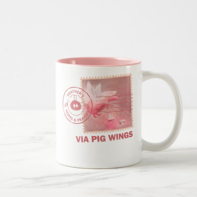 Gönnen Sie sich selbst fliegendes Schweinefleisch  Zweifarbige Tasse (Rechts)