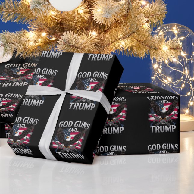 Gonnenfeuer und Trump rütteln die amerikanische Fl Geschenkpapier (Feiertage)
