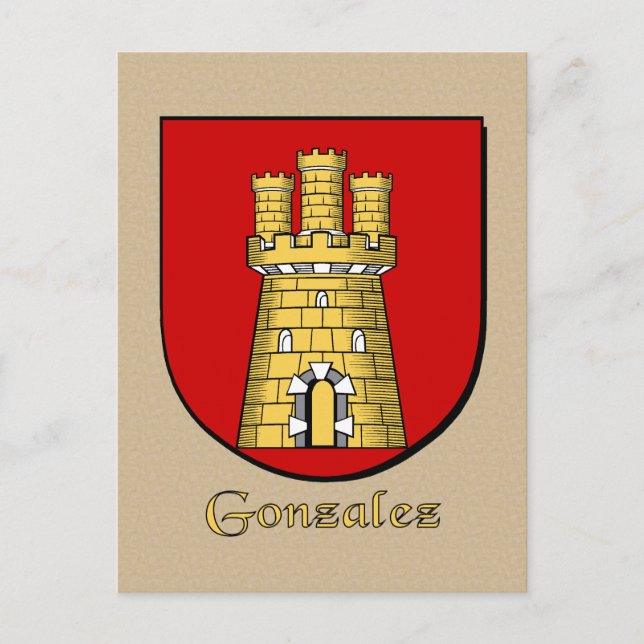 Gonzalez Familie Heraldic Shield Postkarte (Vorderseite)