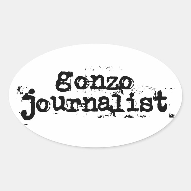 Gonzo Journalist Ovaler Aufkleber (Vorderseite)