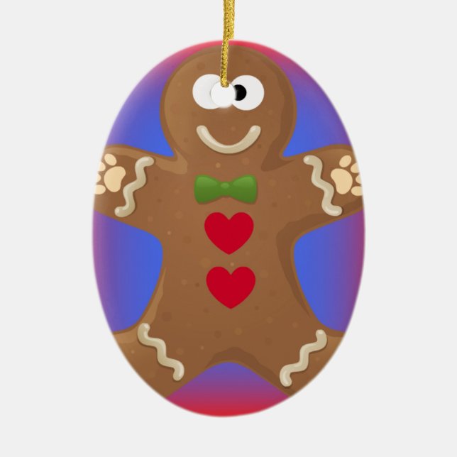 Goo Goo Eyes Gingerbread Man Keramik Ornament (Vorne)