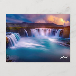 Gooafoss Island Wasserfall Postkarte