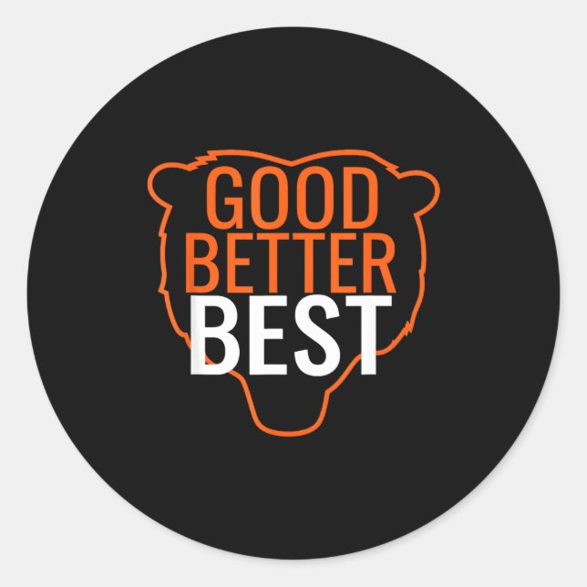 Good Better Bear Outline Motivation  Runder Aufkleber (Vorderseite)
