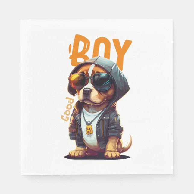 Good Boy Hund Niedlich Puppy Serviette (Vorderseite)