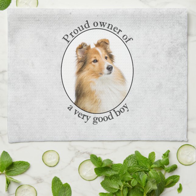 Good Boy Sheltie Geschirrtuch (Gefaltet)