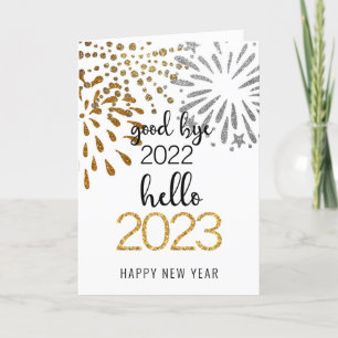 Good Bye 2022 Hello 2023 Business Festive Firework Feiertagskarte