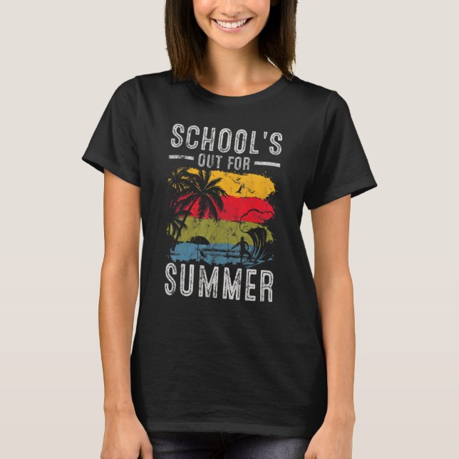 Good BySchool Hello Summer Retro 70er School Out T-Shirt (Vorderseite)