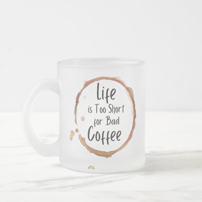 Good Coffee Only Frosted Glass Mug Mattglastasse (Links)