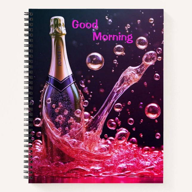 Good Day Sparkling Champagne Spiral Notebook Notizbuch (Vorderseite)